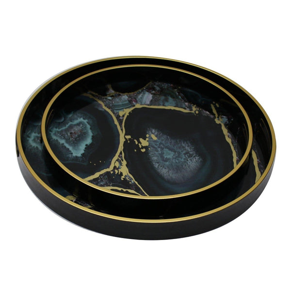 beau monde Mindy Brownes Midnight Glory Serving Tray Set