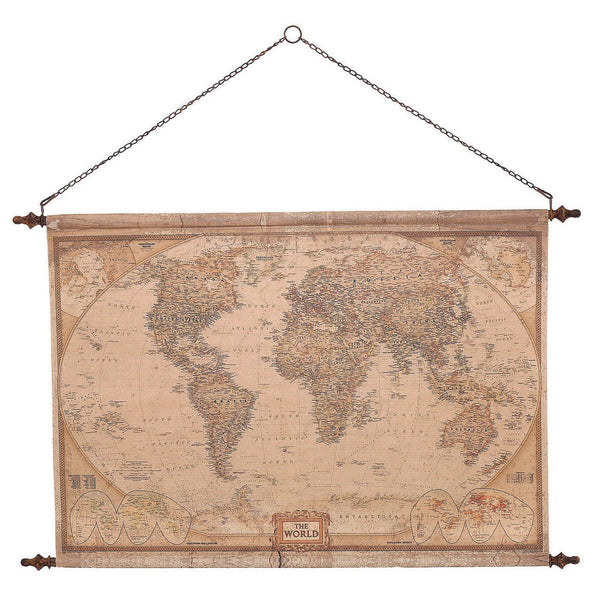 Beau Monde Mindy Brownes Vintage World Map Wall Art