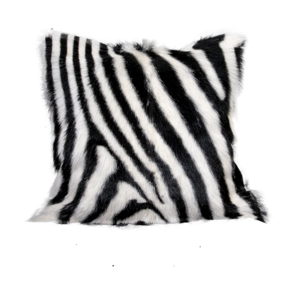 Beau Monde Native Home Zebra Print Goatskin Cushion