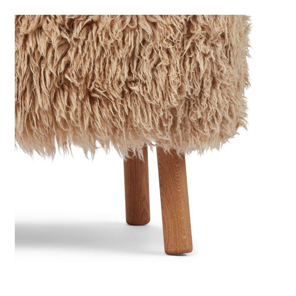 Beau Monde Natures Collection Emil Foot Rest Stool | Long Wool