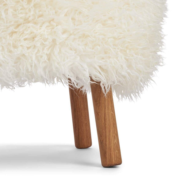 Beau Monde Natures Collection Emil Foot Rest Stool | Long Wool