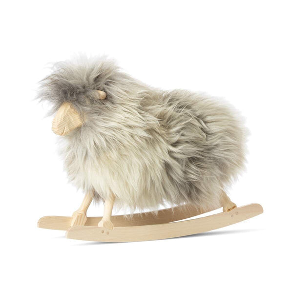 Beau Monde Natures Collection Rocking Sheep | Long Wool | L42xW13xH30 Cm | Small