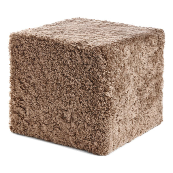 Beau Monde Natures Collection Short Wool Curly Sheepskin Pouf