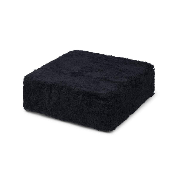 beau monde Natures Collection Short Wool Curly Sheepskin Pouf