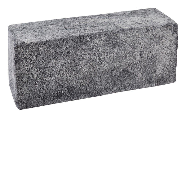 Beau Monde Natures Collection Short Wool Curly Sheepskin Pouf-Bench