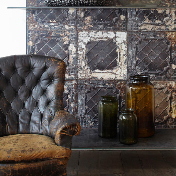 beau monde NLXL Brooklyn Tin Tiles Grey Wallpaper TIN-07