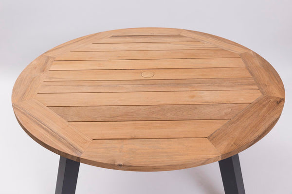Beau Monde PR Home Atlantic 120cm Round Outdoor Dining Table – Kubu / Teak