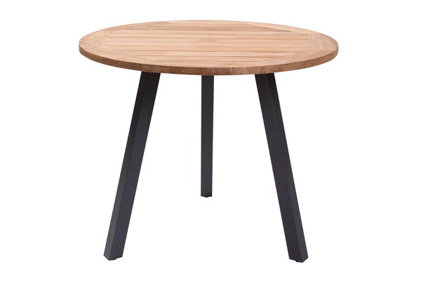 beau monde PR Home Atlantic 90cm Round Outdoor Dining Table – Anthracite / Teak