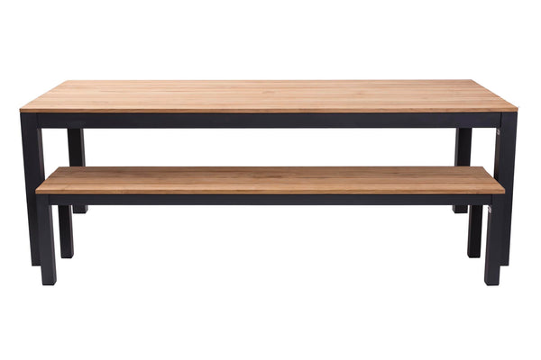 beau monde PR Home Reclaim Outdoor Dining Table – Anthracite / Teak