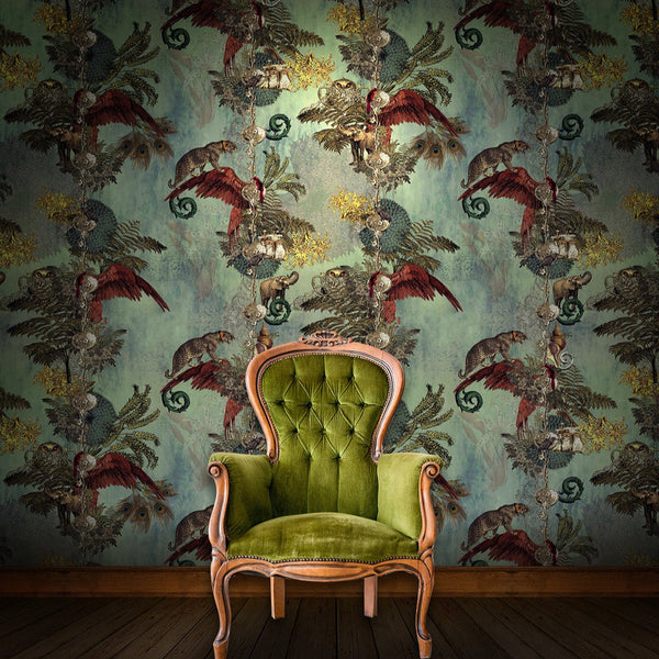 Beau Monde Santorus Jungle Paradise Wallpaper In Cardamom