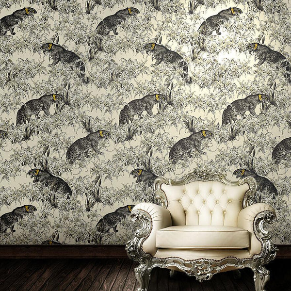 beau monde Santorus Leopard's Prowl Wallpaper In Cumin