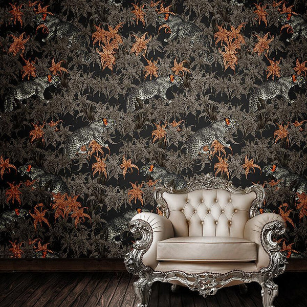 beau monde Santorus Leopard's Prowl Wallpaper In Tamarind