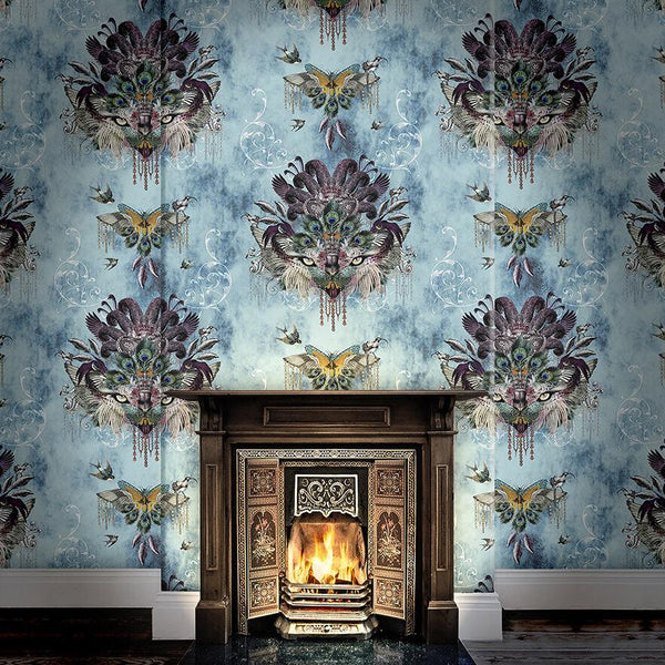beau monde Santorus Madame Visage Wallpaper In Aquamarine