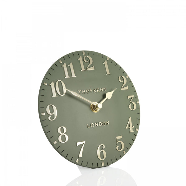 Beau Monde Thomas Kent 15cm Arabic Mantel Clock Lichen Green
