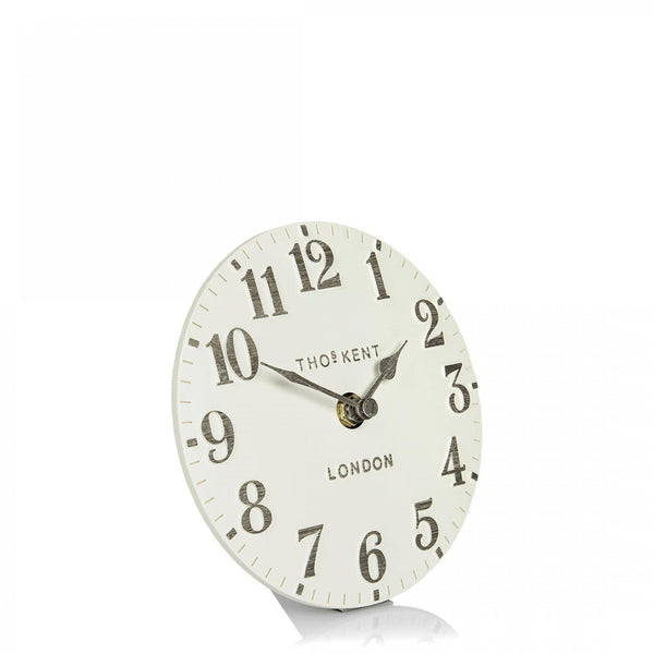 beau monde Thomas Kent 15cm Arabic Mantel Clock Limestone