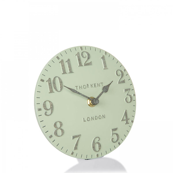 beau monde Thomas Kent 15cm Arabic Pearl Green Mantel Clock