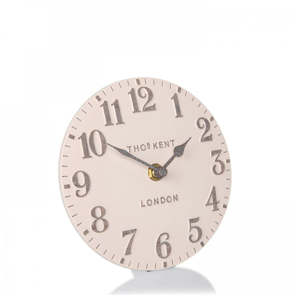 beau monde Thomas Kent 15cm Arabic Shy Pink Mantel Clock