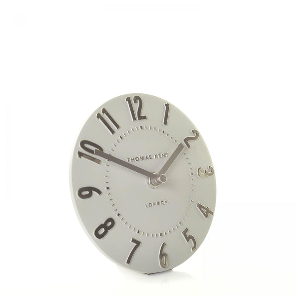 beau monde Thomas Kent 15cm Mulberry Mantel Clock Silver Cloud