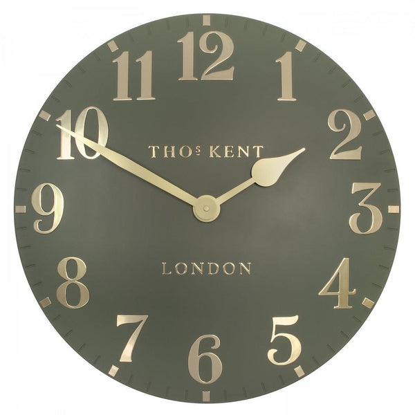 beau monde Thomas Kent 50cm Arabic Large Wall Clock Lichen Green