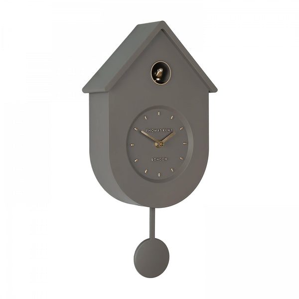 Beau Monde Thomas Kent Cuckoo Taupe Grey Wall Clock