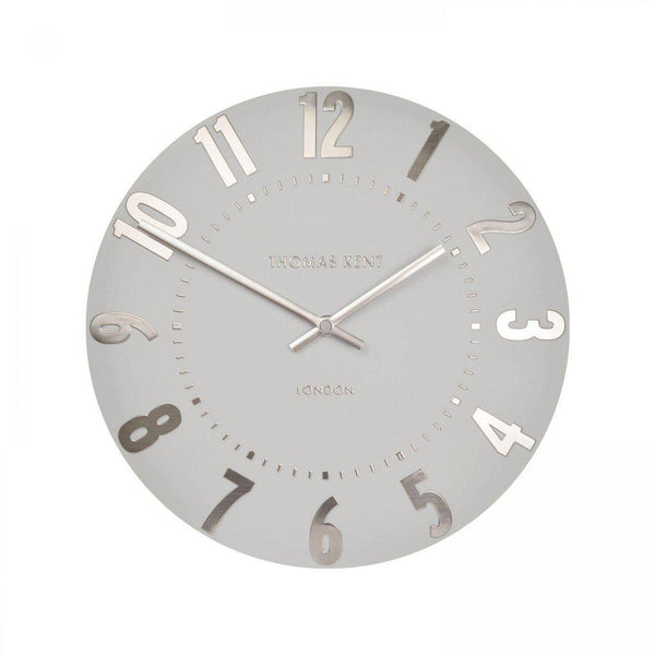 Beau Monde Thomas Kent Mulberry 30cm Small Wall Clock In Silver Cloud
