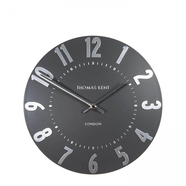 Beau Monde Thomas Kent Mulberry Silver 30cm Small Wall Clock - Graphite