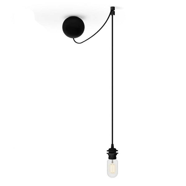 beau monde Umage Cannonball Ceiling Rose Socket and Cord Set - Black