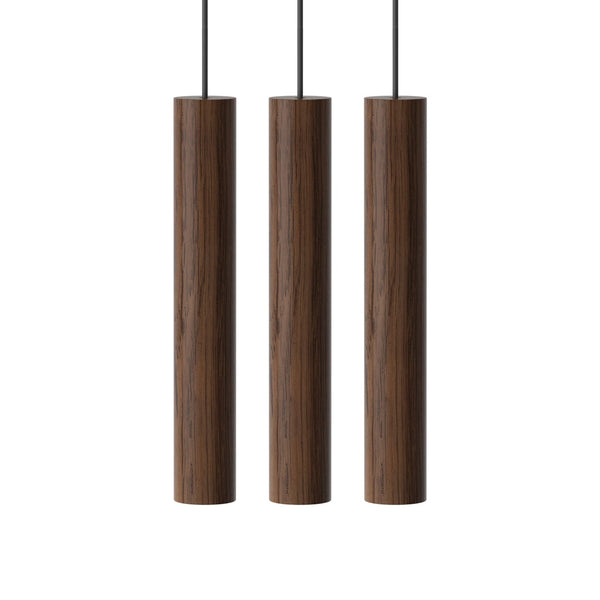 beau monde Umage Chimes Cluster 3 LED Pendant Lamp In Dark Oak
