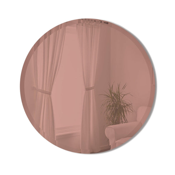 beau monde Umbra Hub Bevy Round Mirror Smoked Copper 61cm