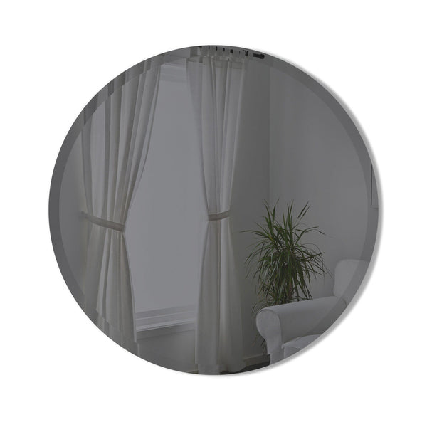 beau monde Umbra Hub Bevy Round Mirror Smoked Grey 61cm
