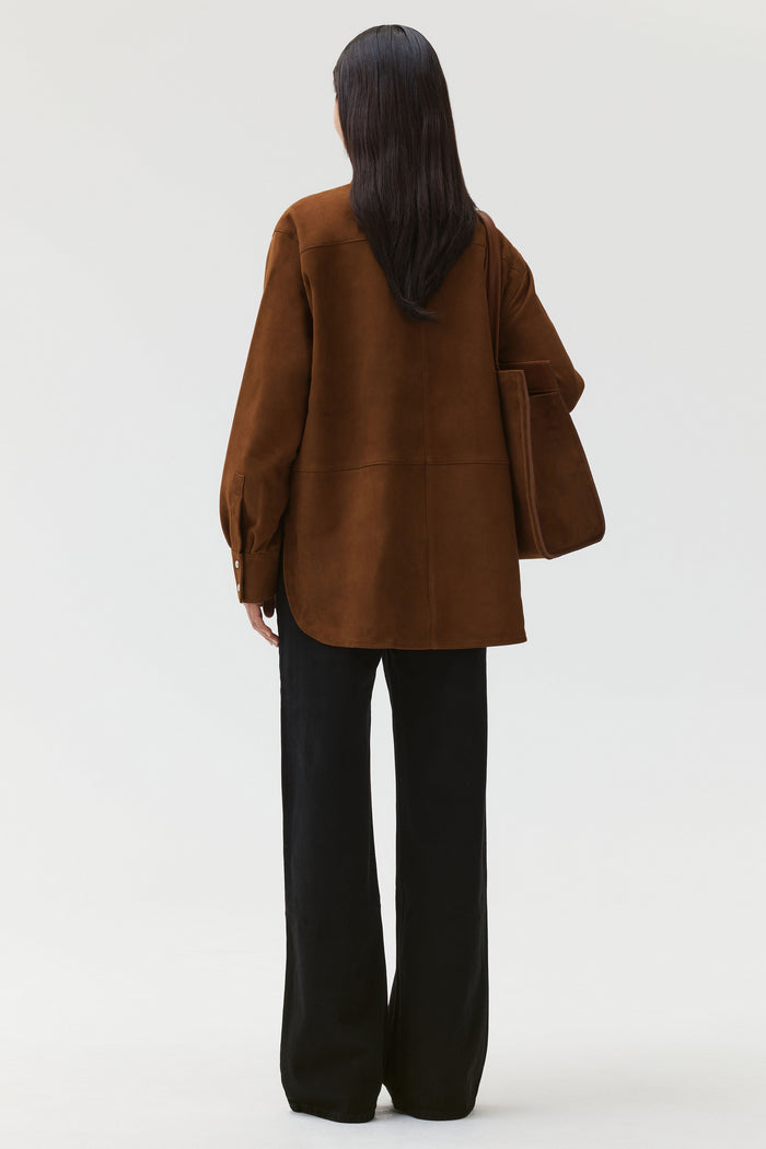 Beaufille Suede Deren Blouse In Walnut