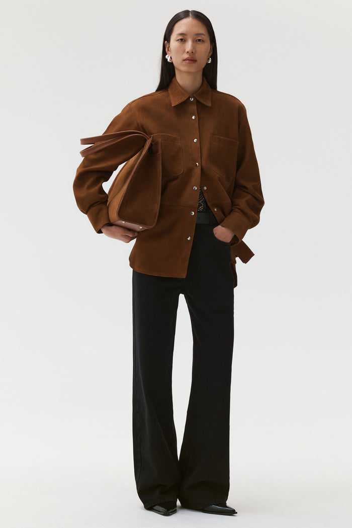 beaufille Suede Deren Blouse in Walnut