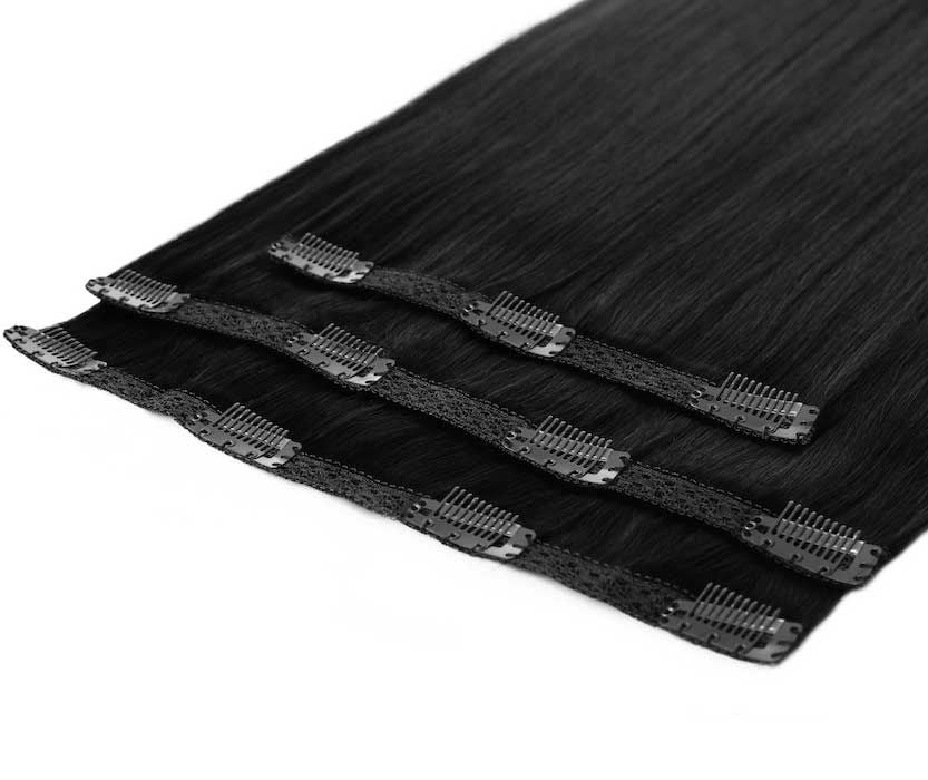 Beauty Works 16" Deluxe Remy Instant Clip-In Hair Extensions - Jet Set Black