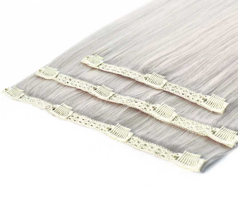 Beauty Works 16" Deluxe Remy Instant Clip-In Hair Extensions - Silver