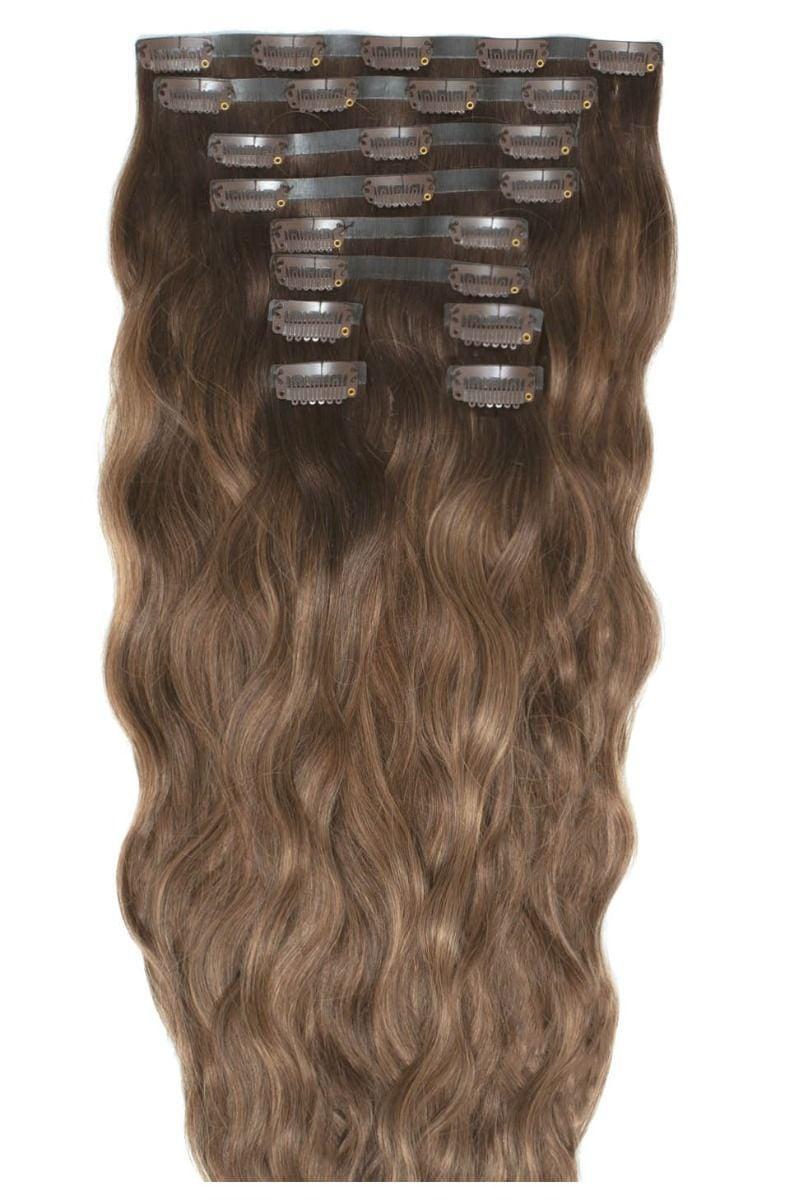 Beauty Works 18" Beach Wave Double Hair Set Clip-In Extensions