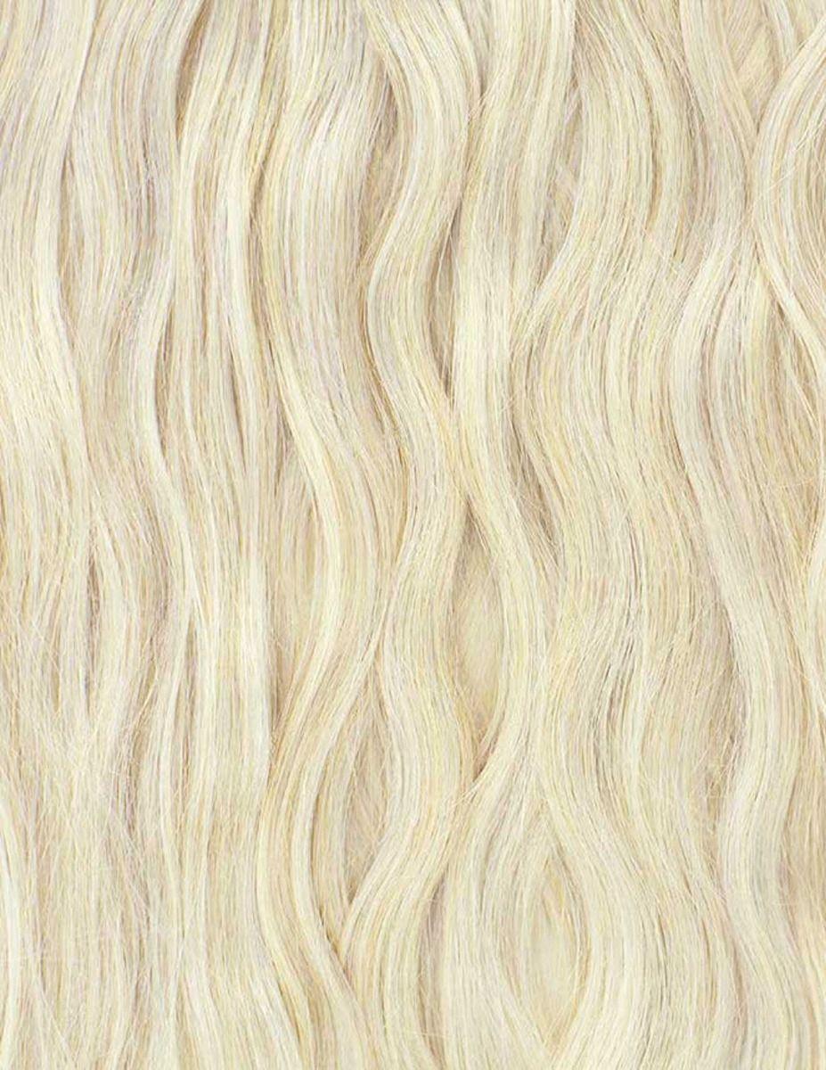 Beauty Works 18" Beach Wave Double Hair Set Clip-In Extensions - Pure Platinum