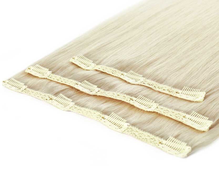 Beauty Works 18" Deluxe Remy Instant Clip-In Hair Extensions - Pure Platinum