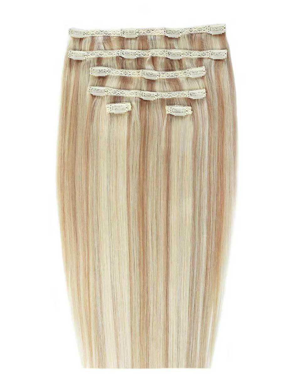 beauty works 18" Double Hair Set Clip-In Extensions - California Blonde