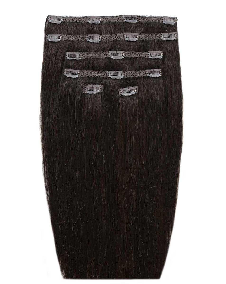 beauty works 18" Double Hair Set Clip-In Extensions - Ebony
