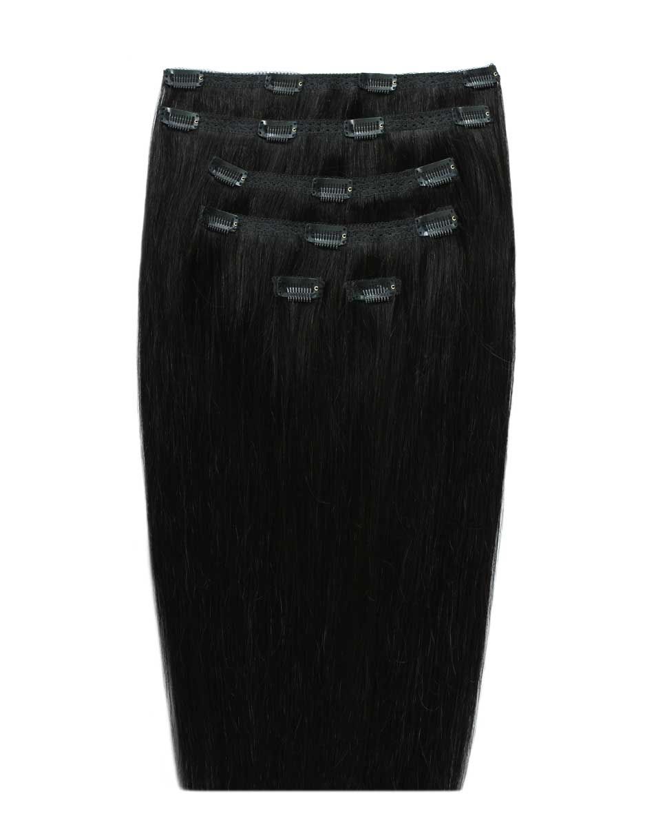 beauty works 18" Double Hair Set Clip-In Extensions - Jet Set Black