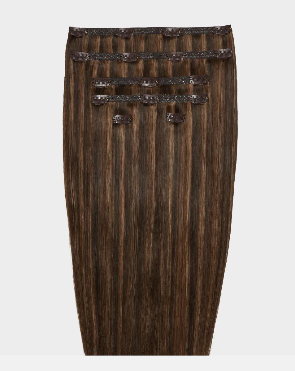 beauty works 18" Double Hair Set Clip-In Extensions - Maya Jama x Toffee Crunch