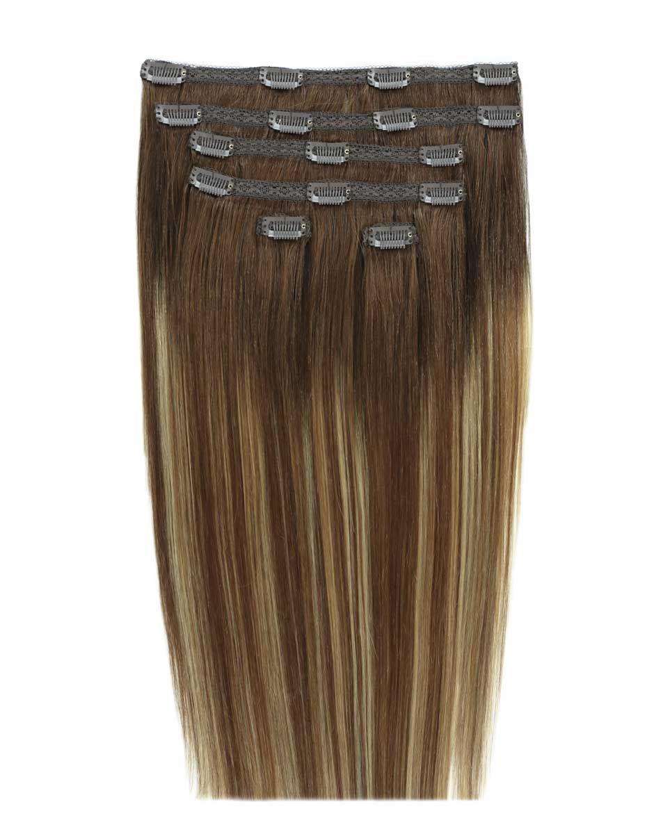 beauty works 18" Double Hair Set Clip-In Extensions - Mocha Melt