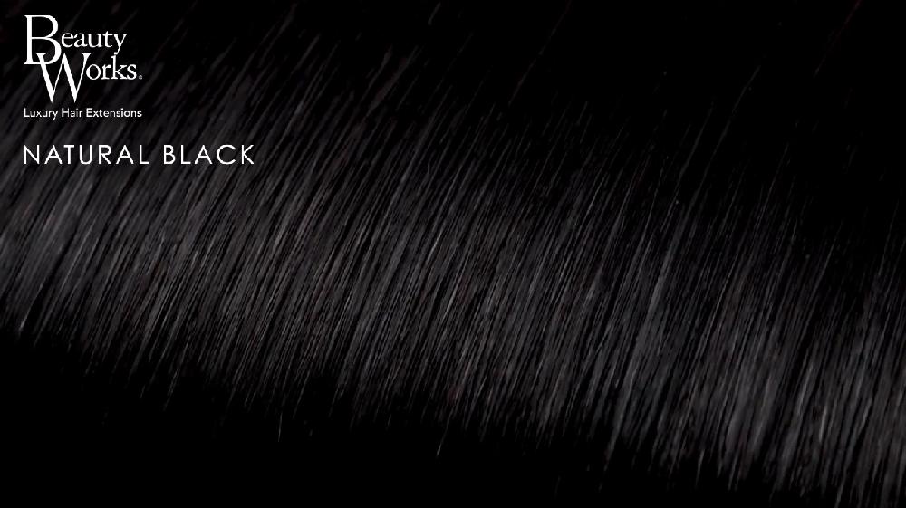 Beauty Works 18" Double Hair Set Clip-In Extensions - Natural Black