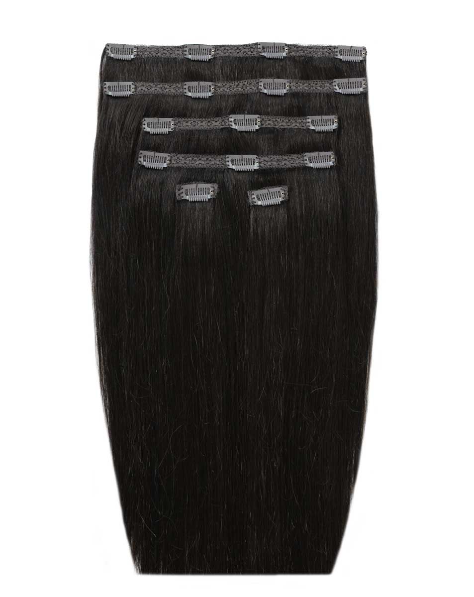 beauty works 18" Double Hair Set Clip-In Extensions - Natural Black