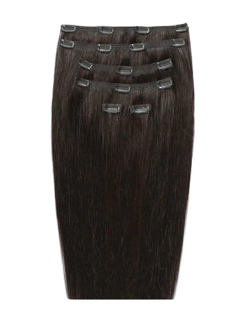 beauty works 18" Double Hair Set Clip-In Extensions - Raven