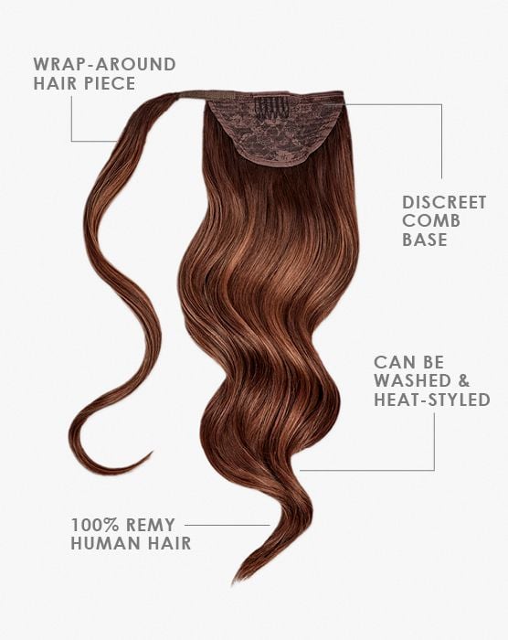 Beauty Works 18" Super Sleek Clip-In Invisi® Ponytail - Espresso Brown