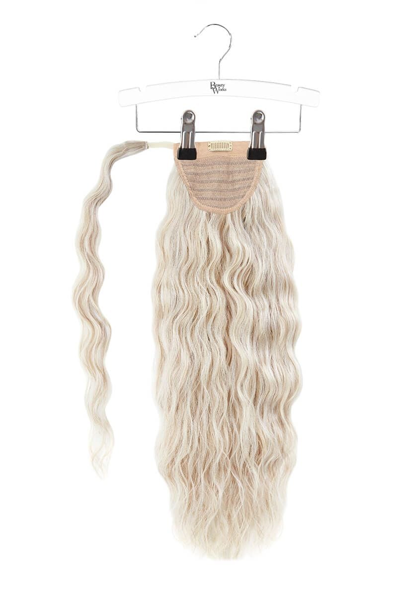beauty works 20" Clip-in Beach Wave Invisi® Ponytail - Iced Blonde