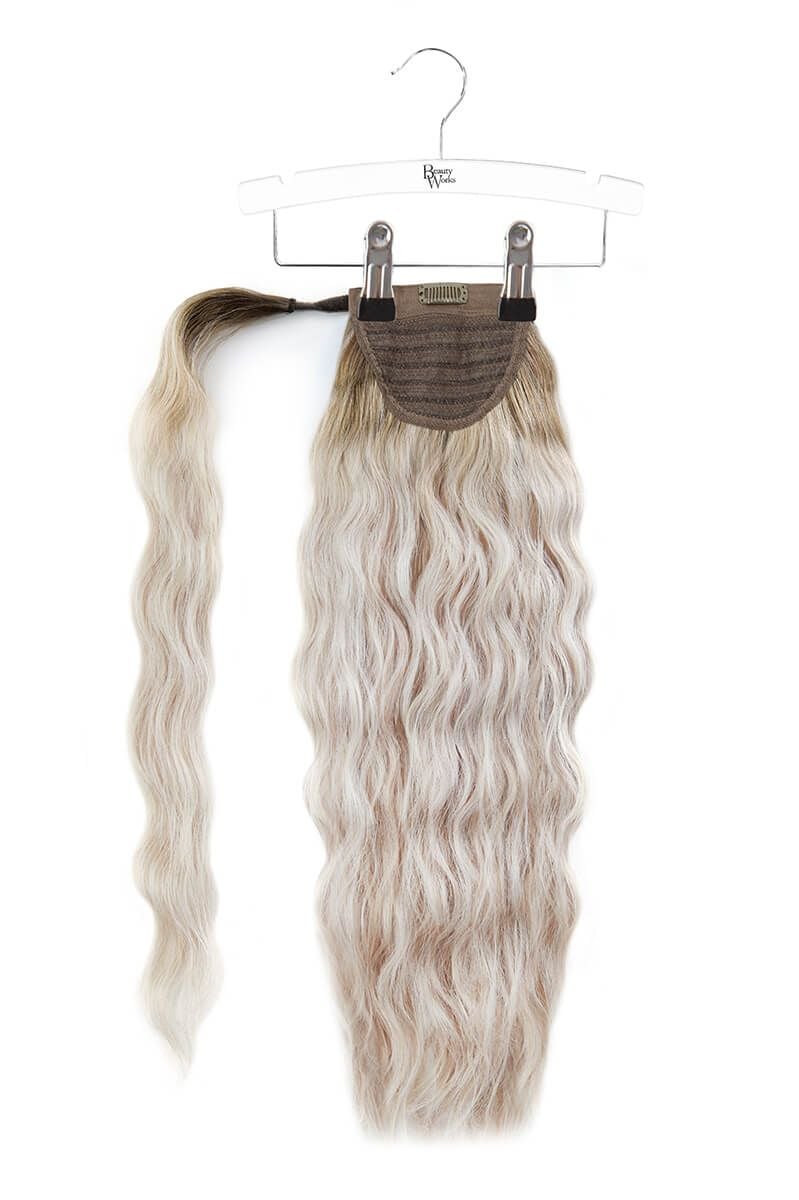 beauty works 20" Clip-in Beach Wave Invisi® Ponytail - Scandinavian Blonde
