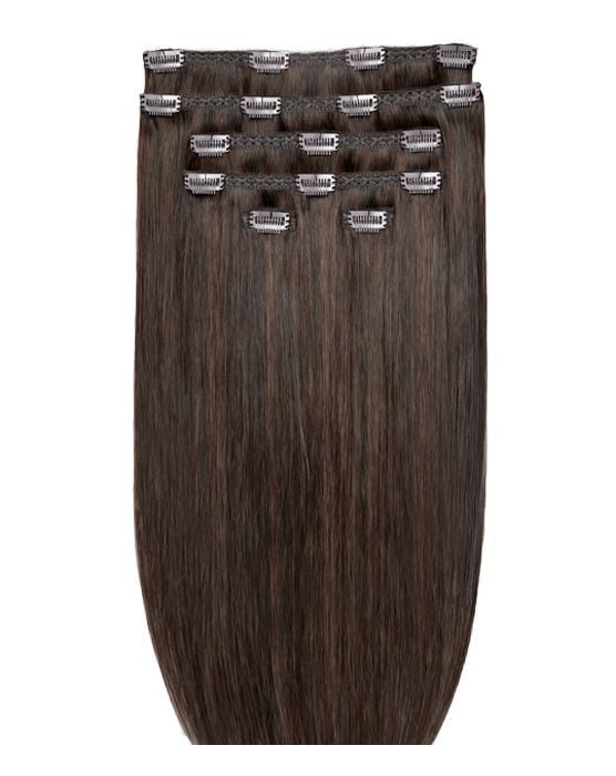 beauty works 20" Double Hair Set Clip-In Extensions - Dark Chocolate