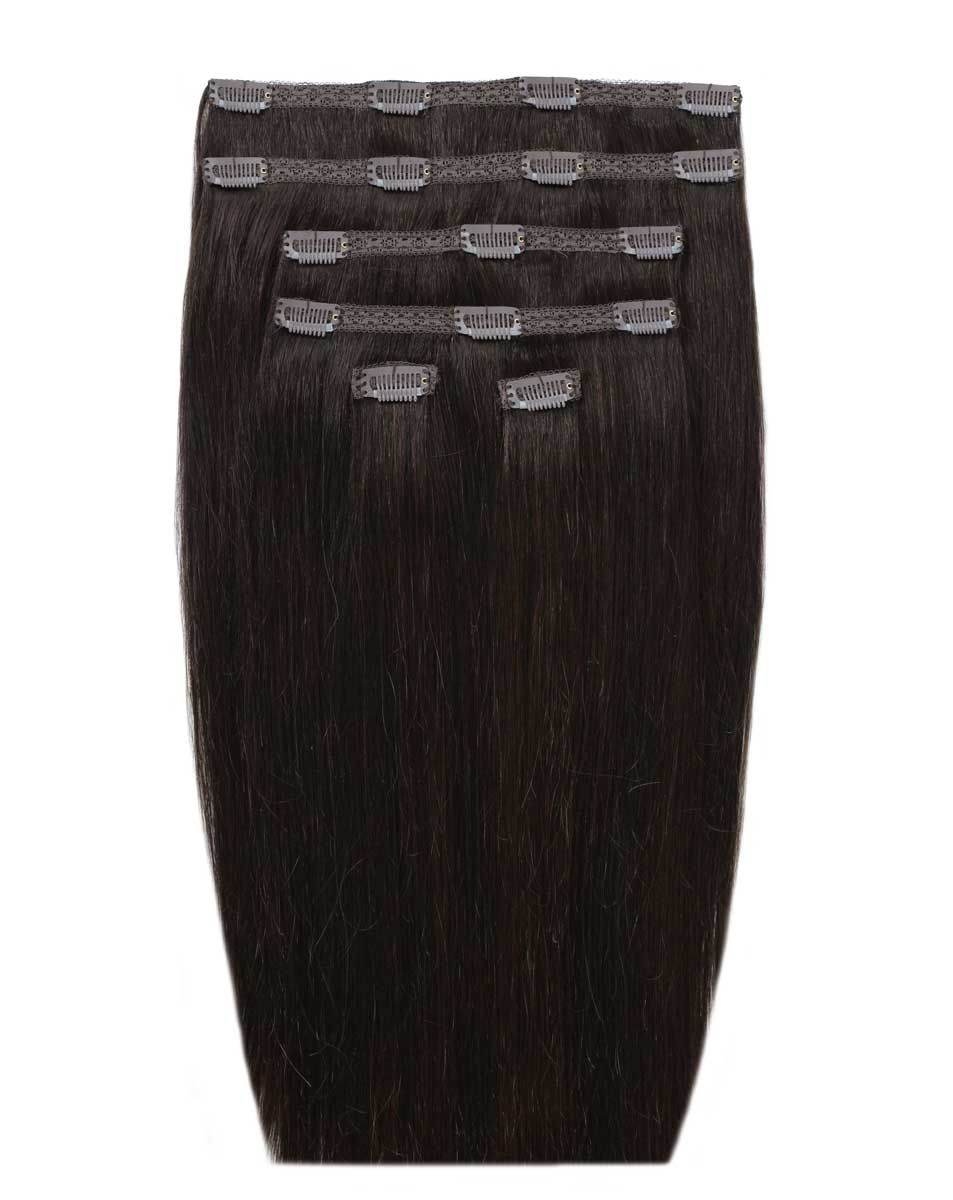 beauty works 20" Double Hair Set Clip-In Extensions - Ebony